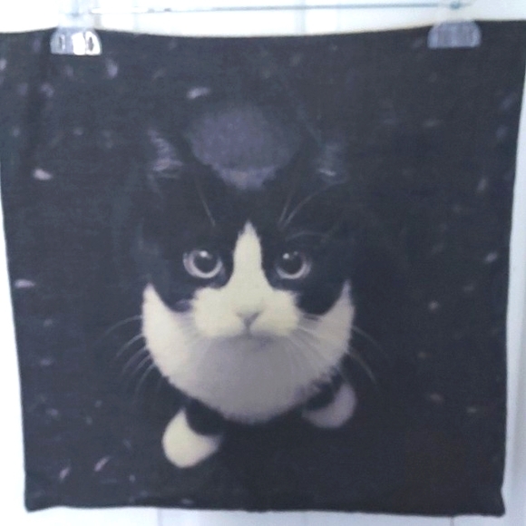 PILLOW COVER 17 x 17 CAT Decorative Black & Tan - Picture 3 of 7